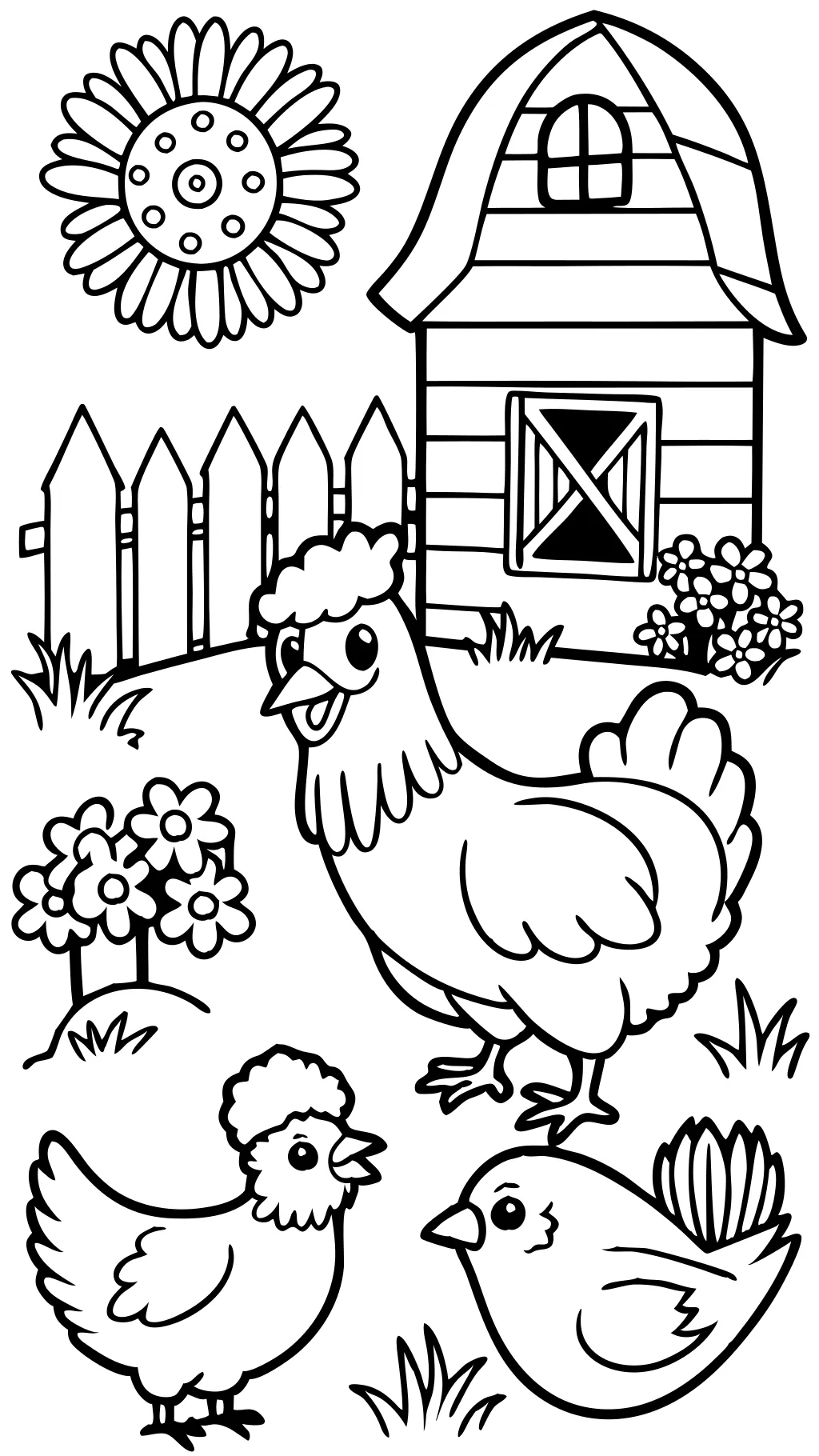 coloriages de poulets